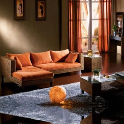 Modern Outdoor Garden Living Room Rattan Furniture Set Lounge Leisure Wicker Corner Sofa with Coffee Table