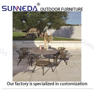 Fashion Simple Wide Space Woven Rattan Outdoor Furniture Aluminum Sofa Wholesale