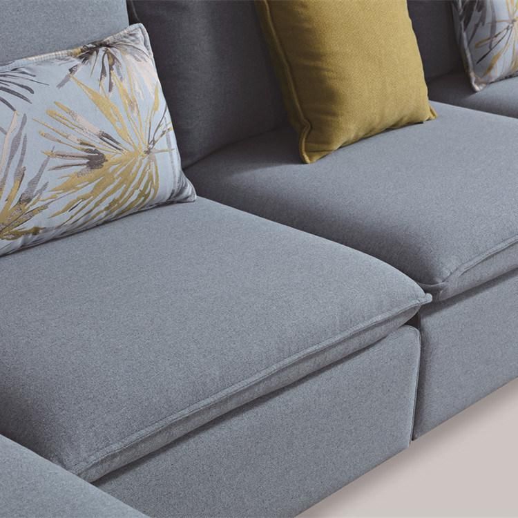 By8132 High Quality Home Simple Designs Fabric Cloth Material Corner L Shape Sectional Living Room Sofa