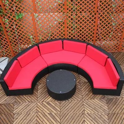 Round Rattan Sofa Leisure Tea Table Combination Sofa