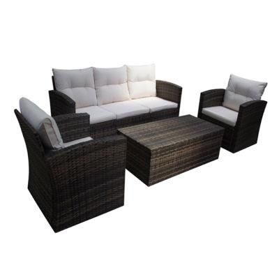 Cheap Price Wicker Garden Sofa 3 Seater Waterproof Rattan Outdoor Sofa