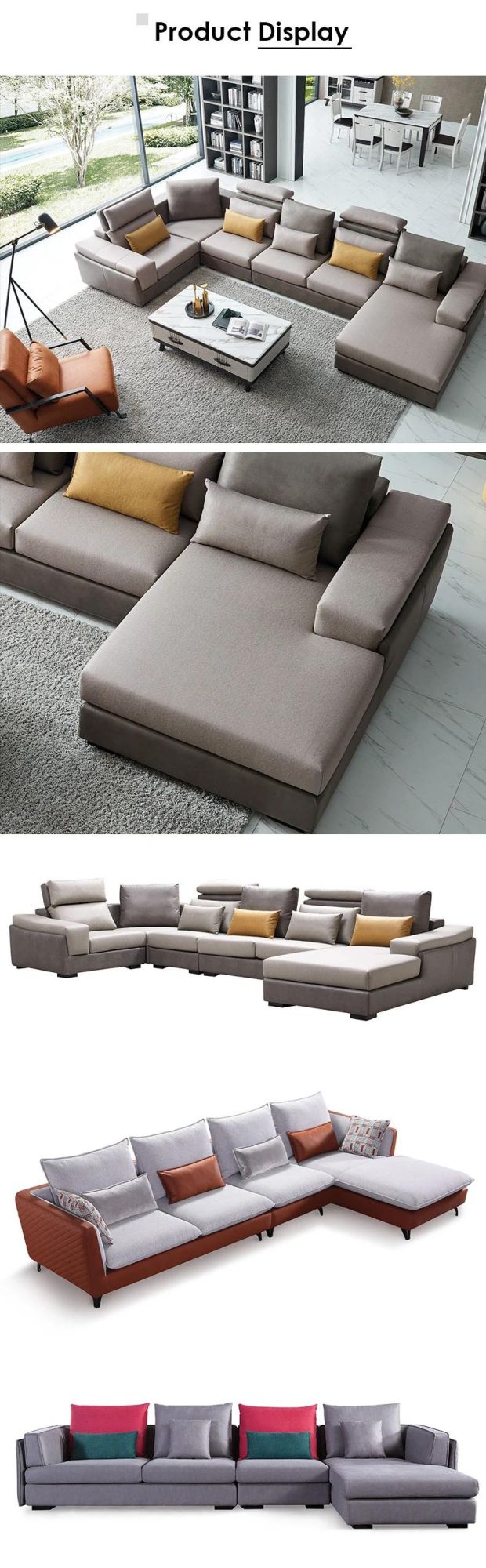 High Quality 7 Seater Recliner Leathaire Sofa