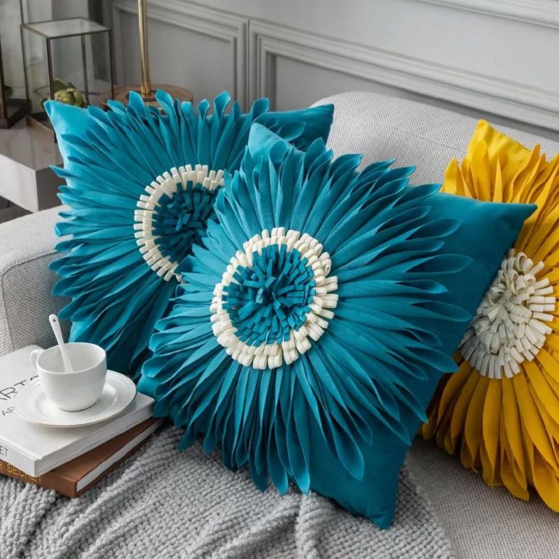 Chrysanthemum Pillow Case Flower Cushion for Home Sofa Decor