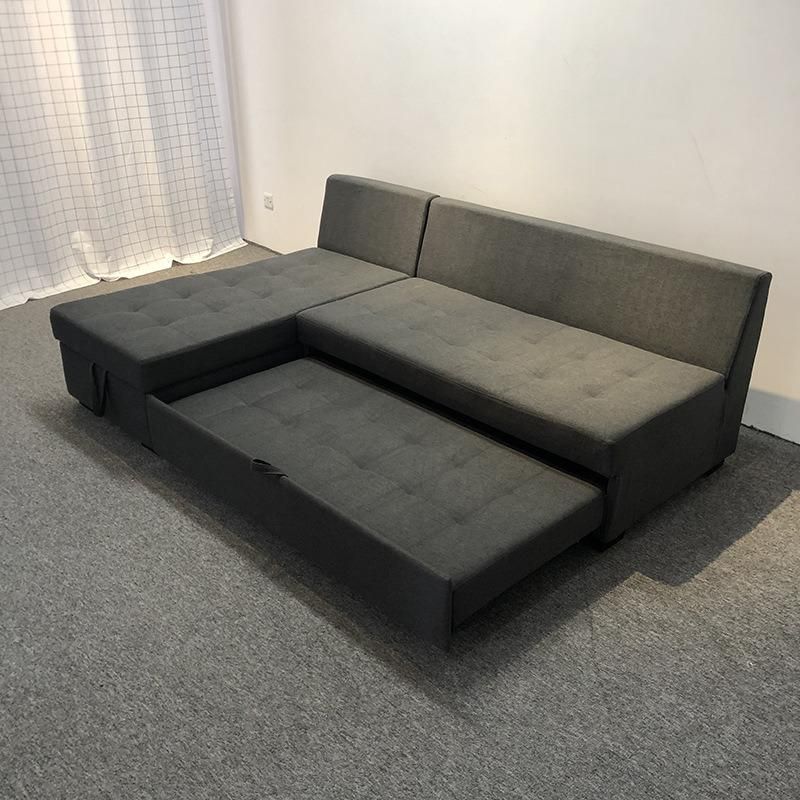 New Arrival Factory Cheap Price Sofa Cum Bed Good Quality Coffee Brown Fabric Pulling out Sofabed