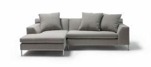 Minimalist Grey Linen Fabric Simple Sectional Couch