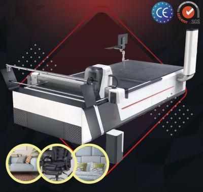 Full Automatic Non-Stop Multi-Layer Furniture Sofa Office Seat Chair Soft Bag Fabric CNC Forwarding &amp; Cutting Machine