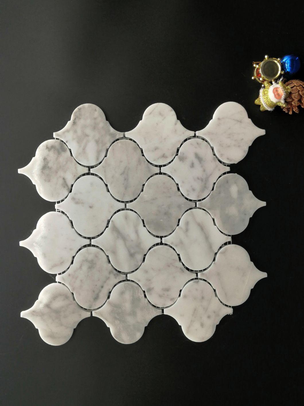 The New Color Gourd Shape, Carrara White, Marble Mosaic, Stone Used for Kitchen Baffle Wall, Sofa Background, Bath Room, Toilet Metope