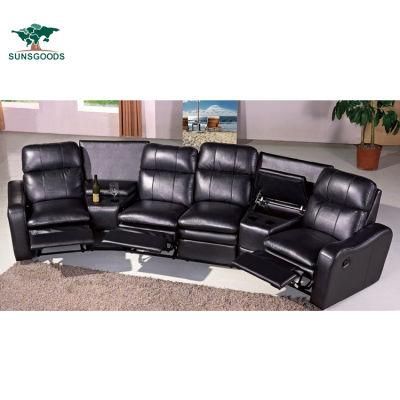 Best Selling Living Room Electric Recliner Sectional Couch Reclining Sofa, Genuine Leather Recliner with Cup Holder