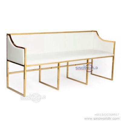Living Room Furniture Three Seater Sofa with Gold Stainless Steel Base