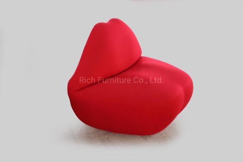 Unique Home Furniture Hot Sex Design Bocca Lounge Couch Living Room Leisure Fabric Red Lip Sofa Event Hotel