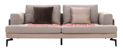 Modern 4 Seat Fabric Leather Cover Living Room Home Wooden Sofa