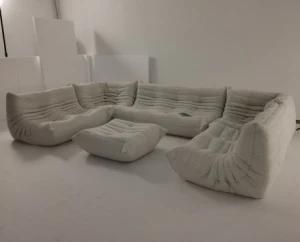 China MID Century Modern Furniture Factory White Velvet Mario Bellini Camaleonda Sofa Reproduction for Sale