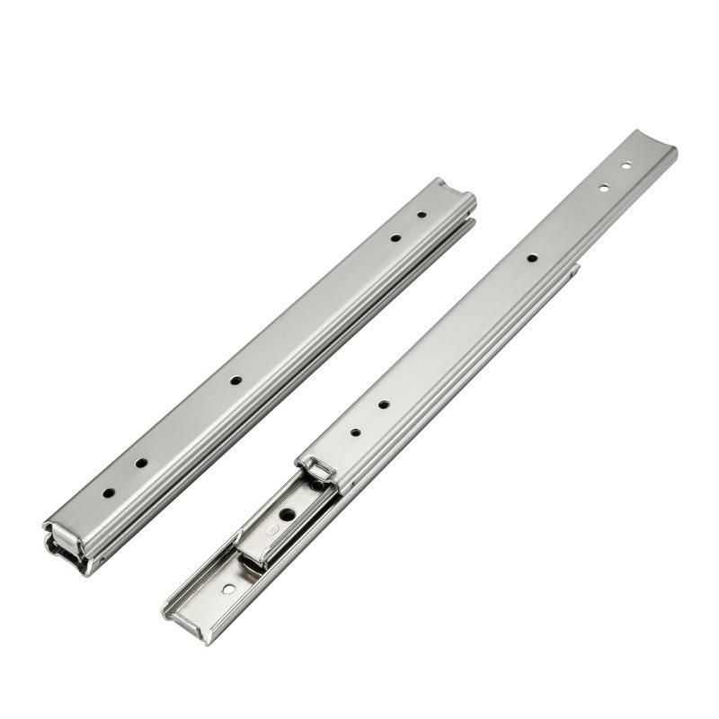 Three-Section Double-Layer 3/4 Telescopic High Temperature Stainless Drawer Slides