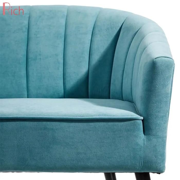 Living Room Armchair One Seater Couch Blue Velvet Accent Chair Sofa