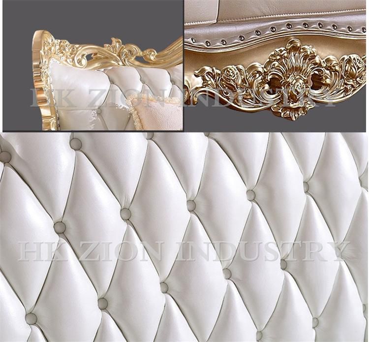 Commercial Royal Sofa Set Antique Sectional European Style Modern Living Room Home Hotel Setting Room Chesterfield Genuine Leather Sofa