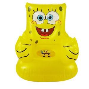 Cartoon Design PVC Inflatable Yellow Sofa for Kids