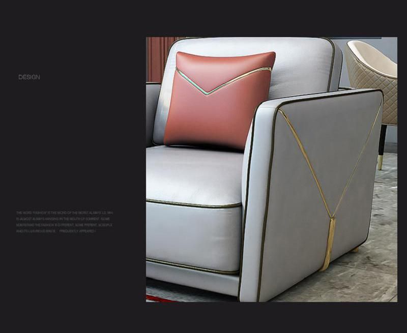Factory High End Cow Leather Down Combination Sofa