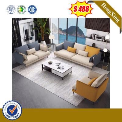 Cow Leather Wooden Excellent Mancraft with Cushion Fashion Sofa Set