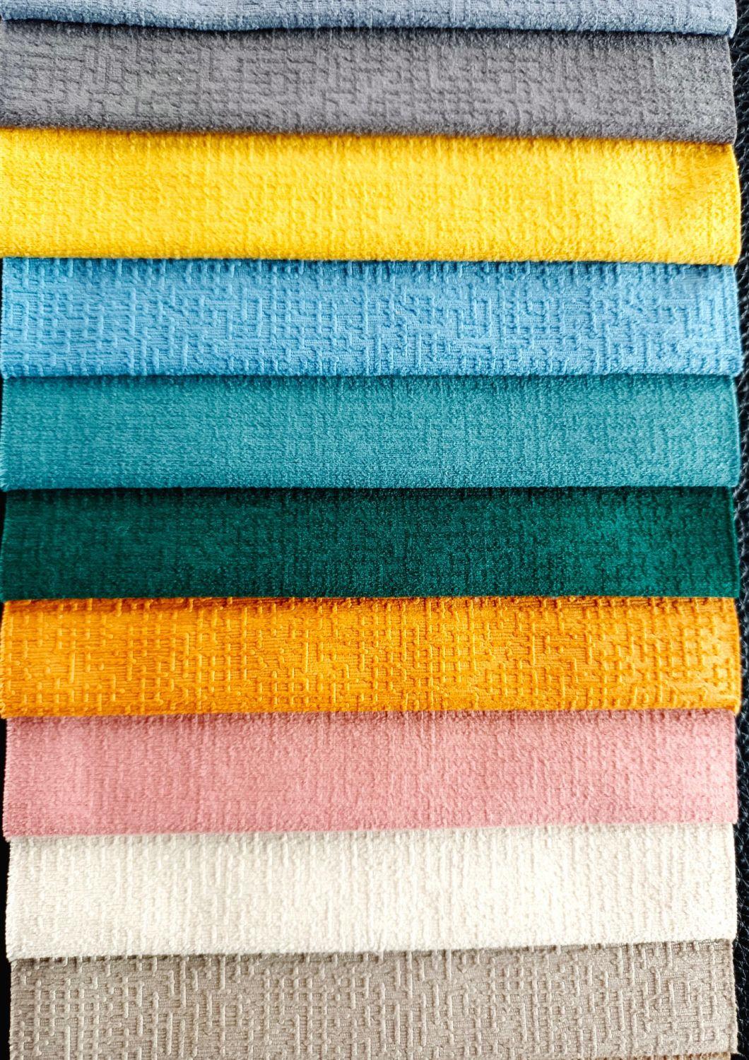 Lower Price with Good Quality 100% Polyester Brushed Warp-knitting Embossed Cortina Curtain Fabric or Sofa Fabric