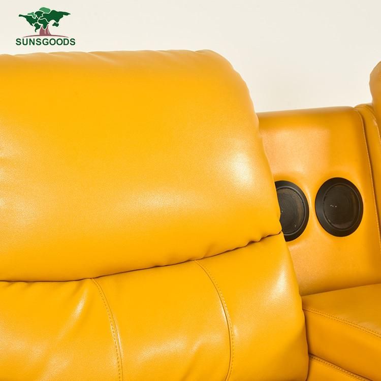 Chinese Manufactory 2 Seater Recliner Massage Sofa, Popular Cinema Home Theater Recliner Couch, Leather Recliner Sofa Couch