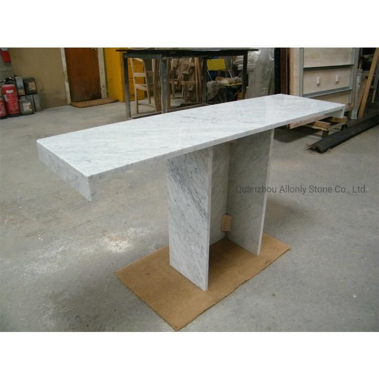 Luxury Home Entrance Snow White Marble Top Long Entry Modern Marble Console Table