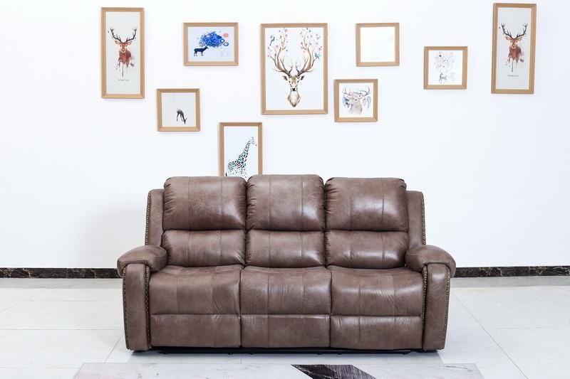 Fabric Reclining Sofa with Nail Arm for Living Room Furniture