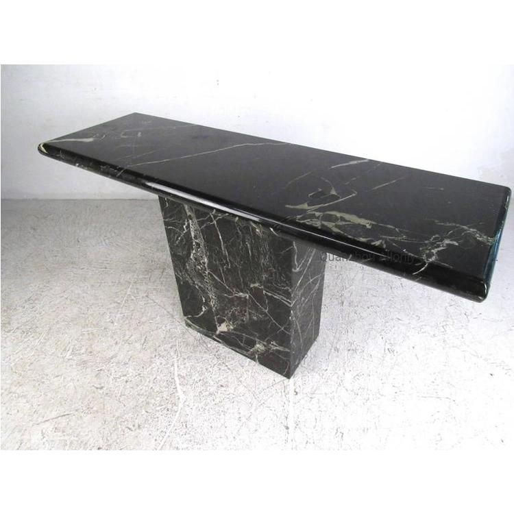 Home Entry Marquina Black Marble Stone Table Tops Long Custom Design Console Table