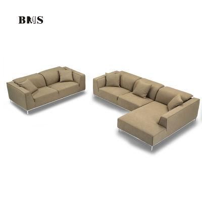 Modern Contemporary Convertible High Headrest Sectional Fabric Sofa