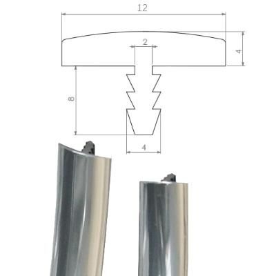 Customized 12mm/ 19mm T-Shape Chrome Finish Edge Banding for Office Furniture