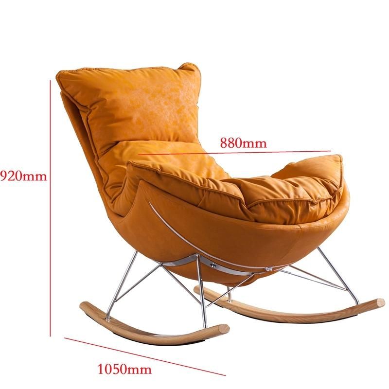 Nova Home Furniture Rocking Chair Lounge Waiting Chair Wooden Foot Sofa Chair