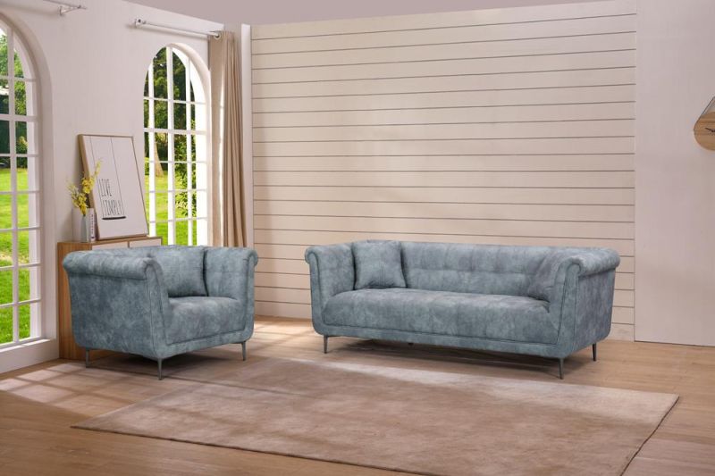 Nova Ink Blue 1 Seater Sofa Sectional DIY Tufted Sofa