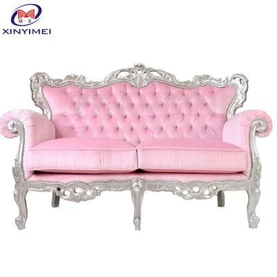 New Design Fabric Two Seat European Style Wooden Sofa (Xym-H104)