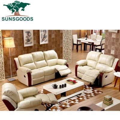 2020 Wooden Frame Power Lift Recliner Chairs Leather Sofa Set