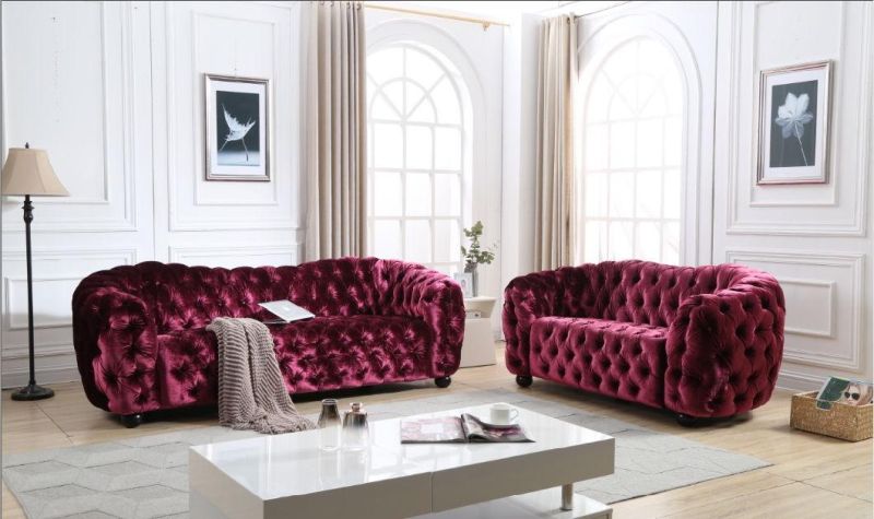 Fabric Tuft Button Sofa for Living Room