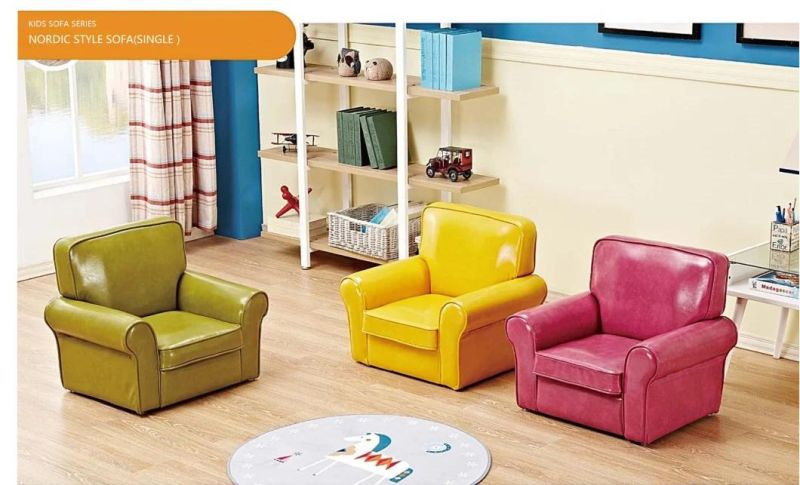 Living Room Baby Sofa Leather Kids Sofa, Day Care Center Sofa, Child Care Center Sofa, Cartoon Baby Sofa, Children Cute and Lovely Single Sofa