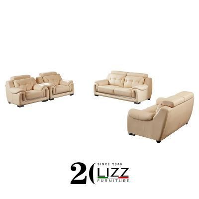 European Style Home Furniture Living Room Leather Sofa with Adjustable Headset