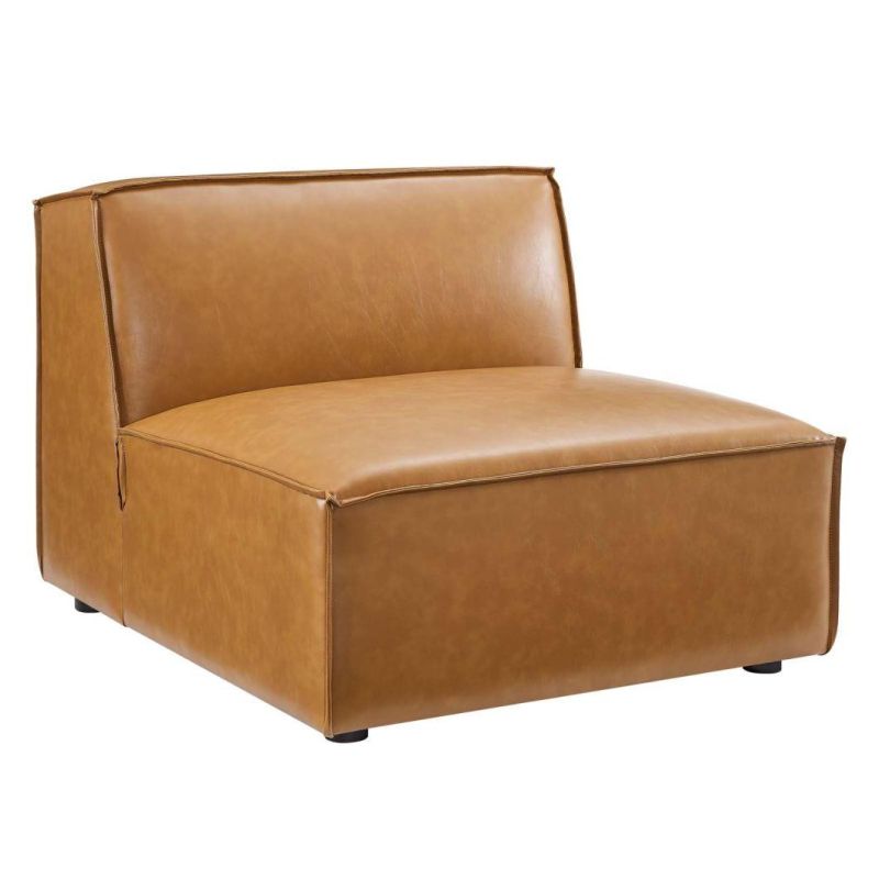 Full Genuine Top Grain Leather Baxter Square Sofa 3 Seats