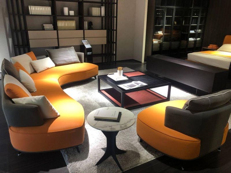 9616 Home Furniture Minimalist Leather Sofa