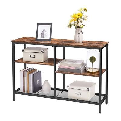 Console Table Sofa Table with Shelves 4-Tier Industrial Hallway Entrance Table for Living Room