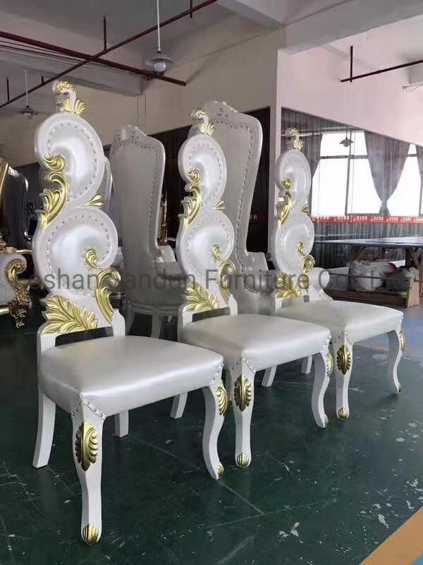 Love Heart Shape Design Luxury Solid Wood Gold Wedding Throne Sofa