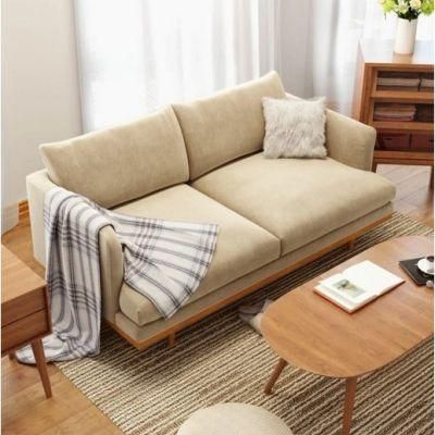 Home Furnishing Wooden Sofa 2 Seat Leather Sofa with Armrest