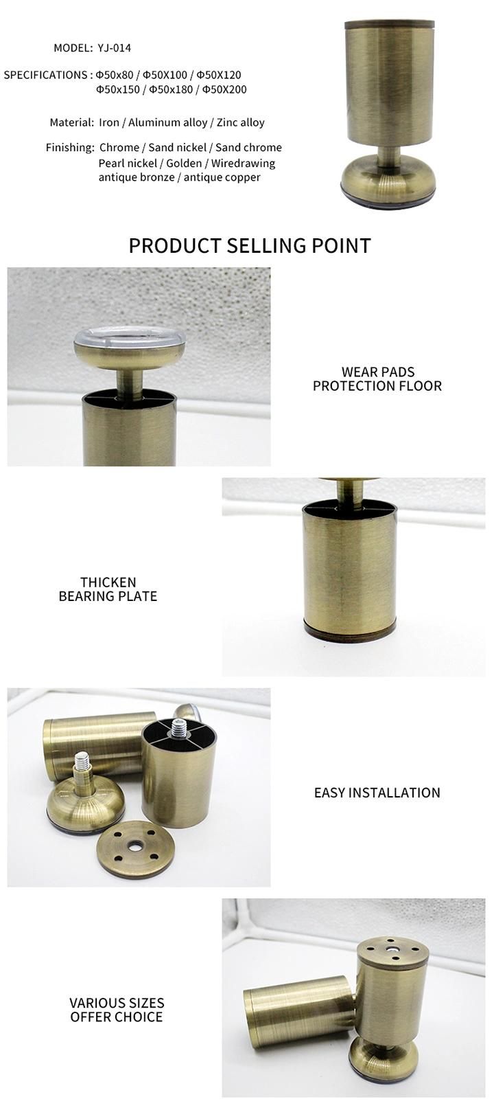 Zinc Alloy Furniture Accessories Decorative Round Leg From Factory Direct Sale