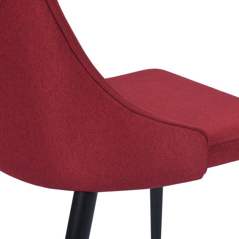 European Single Red Velvet Fabric Living Room Furniture Gold Stainless Steel Legs Sofa
