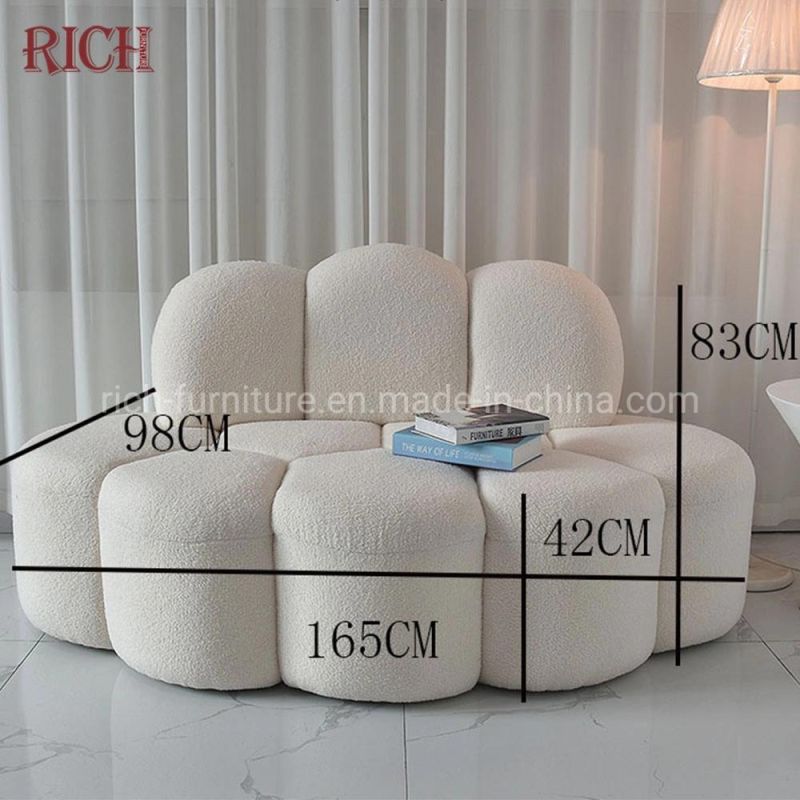 Living Room Furniture Sheepskin Wool Sofa Fabric Boucle Teddy Sofa