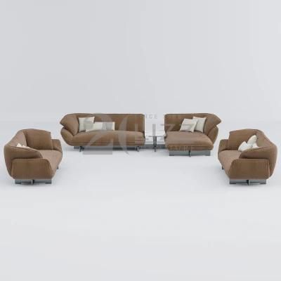 Modern Nordic Simple Design Sectional Home Fabric Sofa Furniture with Stainless Steel Feet