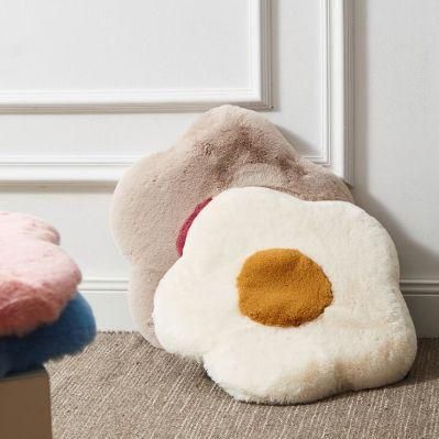 Flower Design Slow Rebound Imitation Rabbit Hair Cushion Autumn and Winter Warm Memory Foam Cushion Plush Hip Cushion