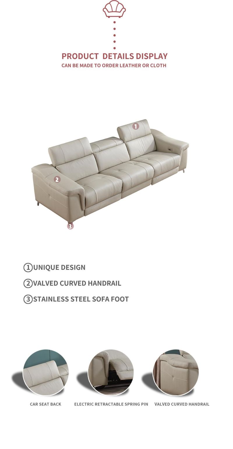Modern Simple Living Room Small Family Cloth Art Electric Functional Sofa Combination Sofa