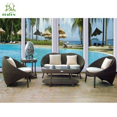 Outdoor Garden Patio 4-Piece Cushioned Seat Wicker Rattan Sofa Set