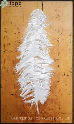 Modern Style Decorative 3D White Feather Art Paintings (MR-YB6-2041B)
