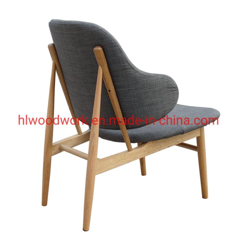 Grey Color Cushion with Naturao Oak Wood Frame Magnate Chair Lounge Sofa Coffee Shope Armchair Living Room Sofa Resteraunt Sofa Leisure Sofa Armchair